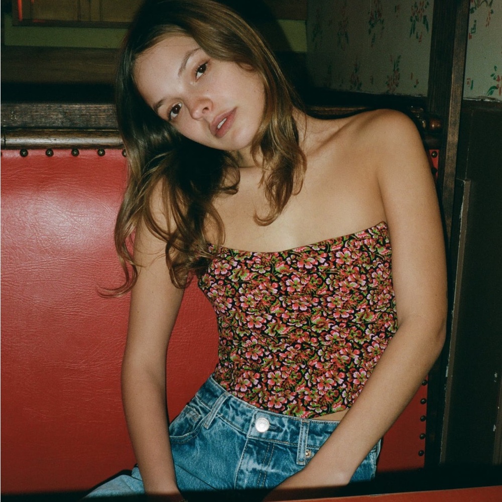 Zara corset floral crop top